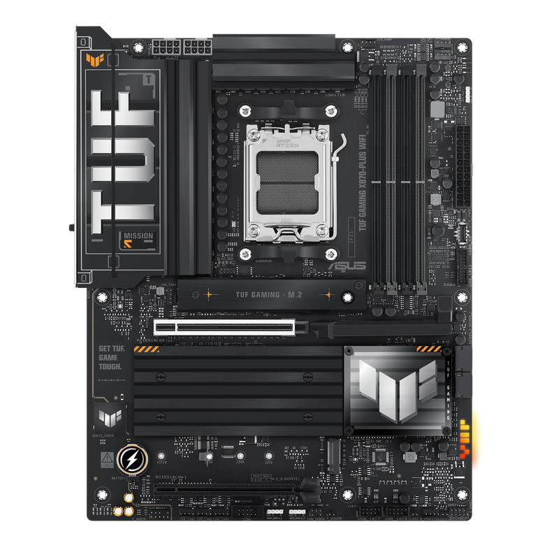 ASUS TUF Gaming X870-Plus WiFi hovedkort montert i PC