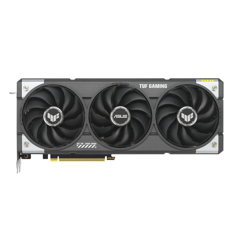 Bakside av ASUS TUF RX 9060 XT OC Edition grafikkort