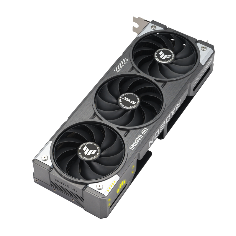 Oversikt av ASUS TUF RX 9060 XT OC Edition grafikkort vifter