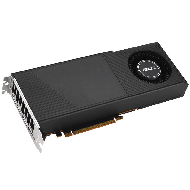 Baksiden av ASUS TURBO Radeon AI PRO R9700 grafikkort