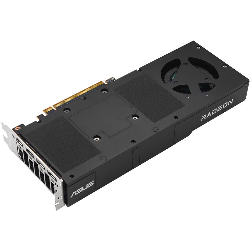 Nærbilde av ASUS TURBO Radeon AI PRO R9700 grafikkort