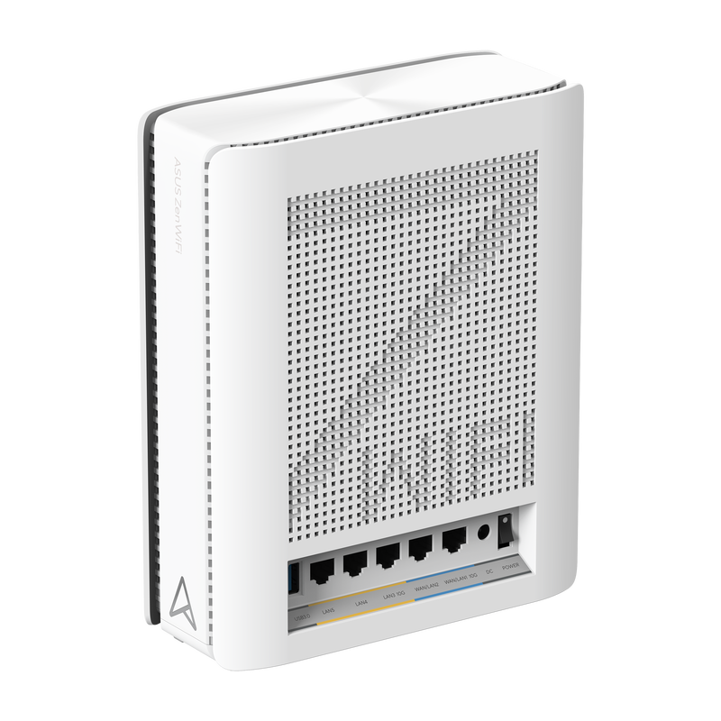 ASUS ZenWiFi BQ16 BE25000 Wi-Fi 7 mesh-ruter hvit nettverksporter