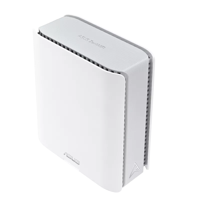 Montert ASUS ZenWiFi BT8 BE14000 Wi-Fi 7 mesh-ruter hvit i hjemmemiljø