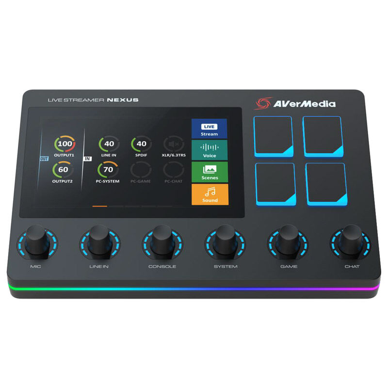 AVerMedia Live Streamer NEXUS audiomikser forfra