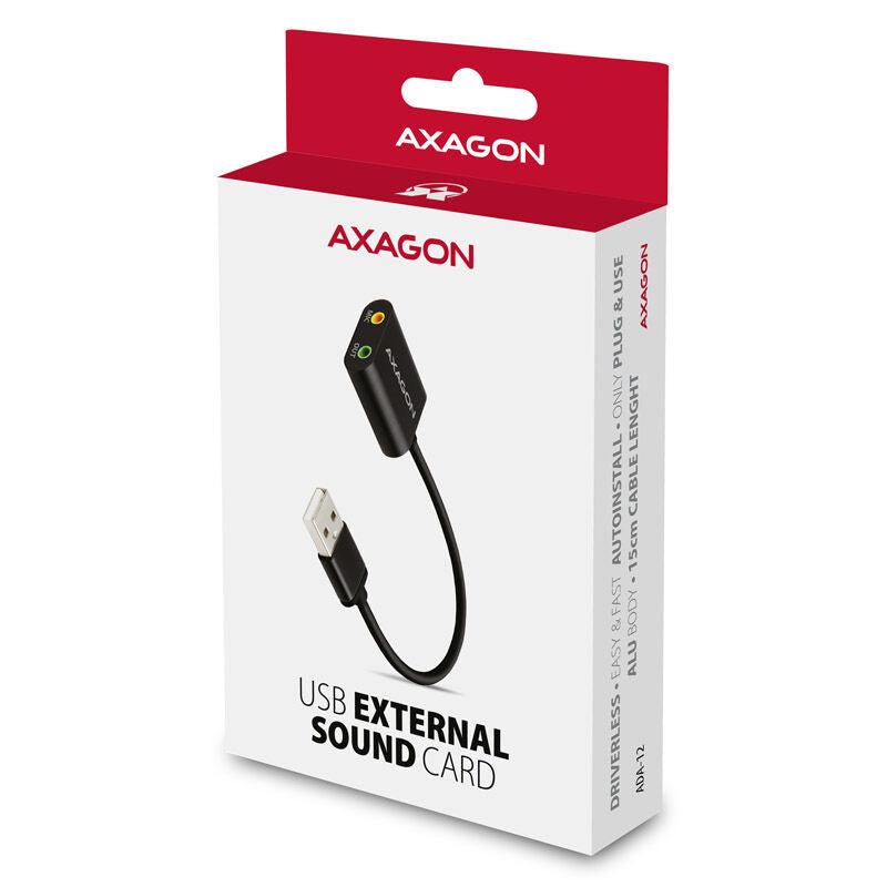 AXAGON ADA-12 USB 2.0 eksternt lydkort bakside