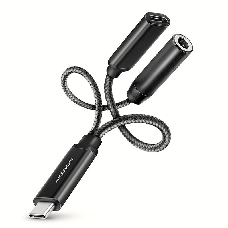 AXAGON ADA-HCPD USB-C til 3,5 mm DAC adapter svart forfra