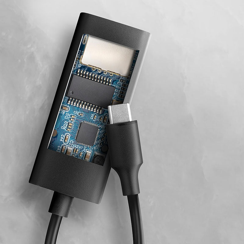 Detalj av AXAGON ADE-ARC USB-C til Gigabit Ethernet adapter