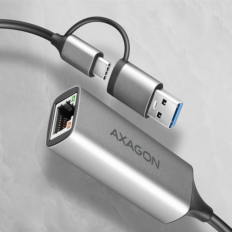 AXAGON ADE-TXCA Gigabit Ethernet adapter USB-C + USB-A bakside