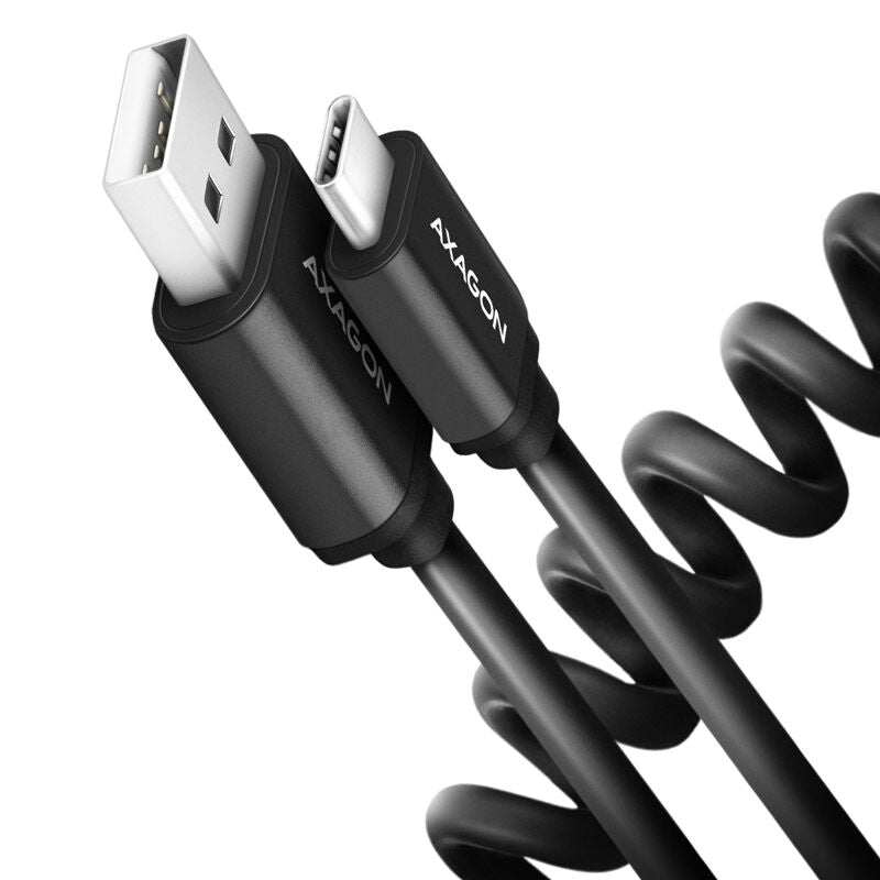 AXAGON BUCM-AM10TB Twister USB-C til USB-A 2.0 kabel forfra