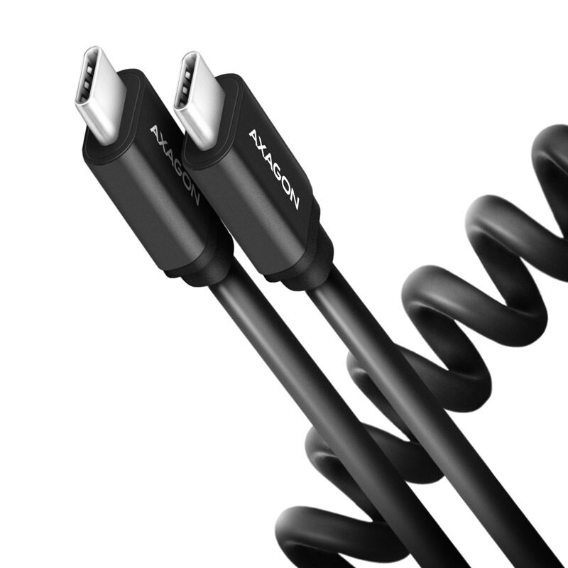 AXAGON BUCM-CM10TB Twister USB-C til USB-C 2.0 kabel svart forfra