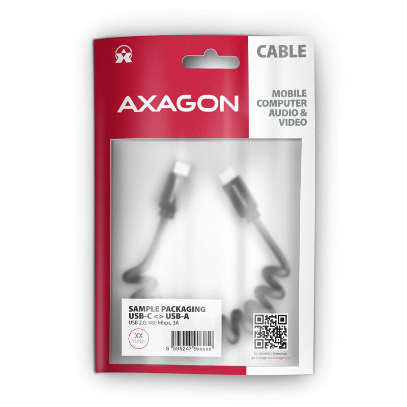 Montert AXAGON BUCM-CM10TB Twister USB-C til USB-C 2.0 kabel svart i bruk