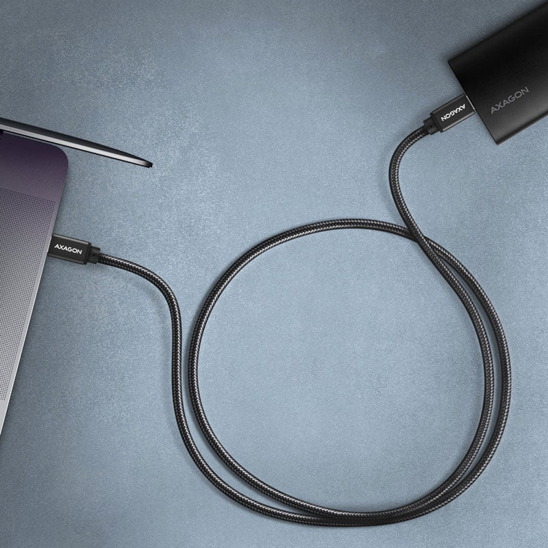 Nærbilde av AXAGON BUCM-CM15AB USB-C til USB-C 2.0 kabel