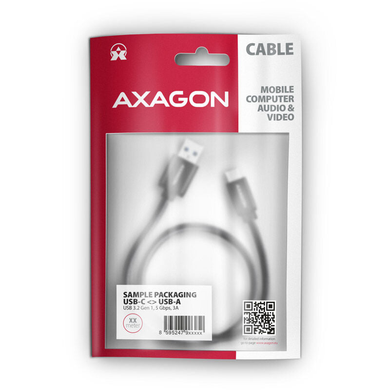 AXAGON BUCM3-AM20AB USB-C til USB-A kabel detalj nærbilde