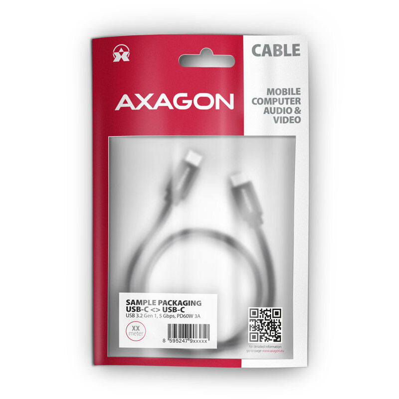 Nærbilde av AXAGON BUCM3-CM15AB USB-C til USB-C kabel svart