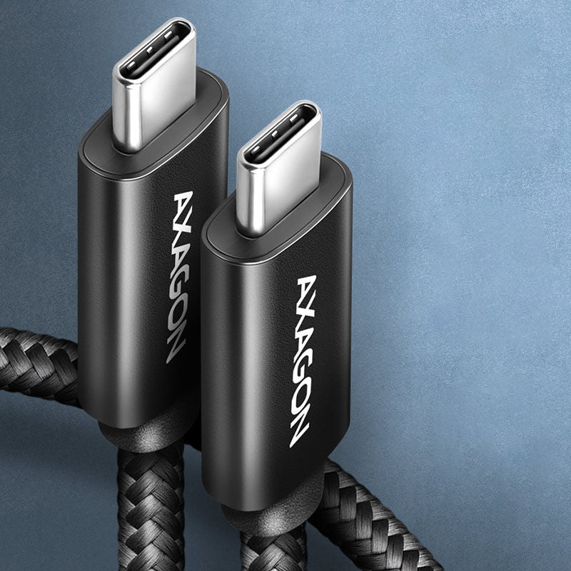 AXAGON BUCM4X-CM05AB USB-C kabel USB 4 Gen 3x2 240 W 8K 50 cm svart bakside