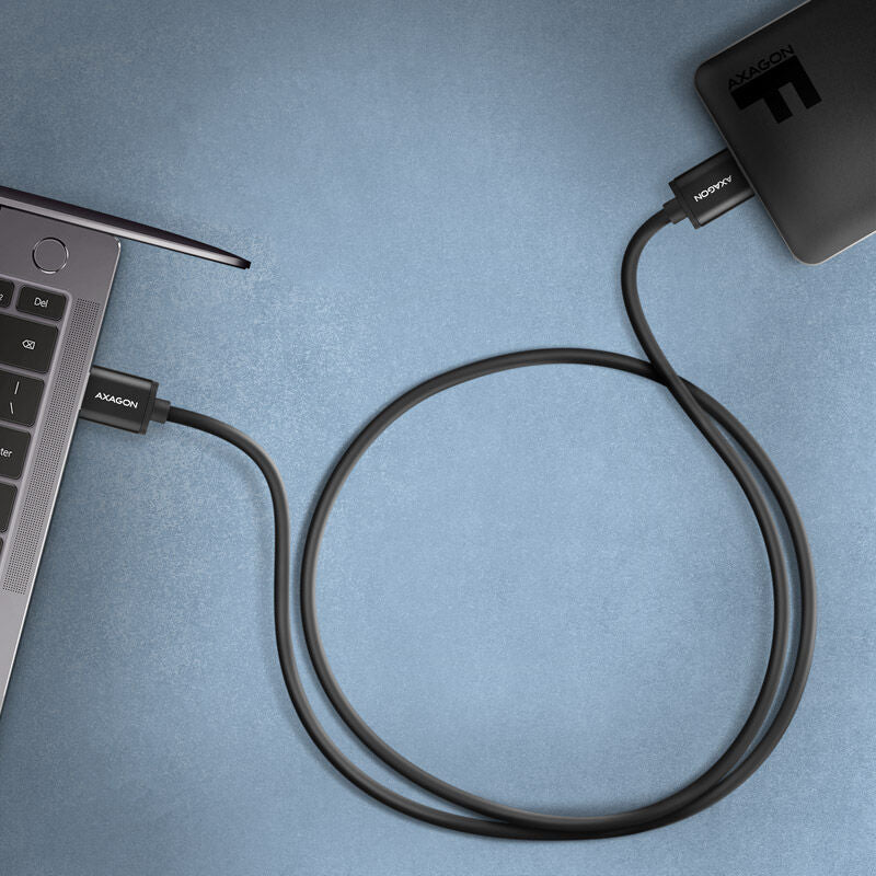AXAGON BUMM3-AM10AB Micro-B til USB-A kabel 3.2 Gen 1 1 m svart bakside