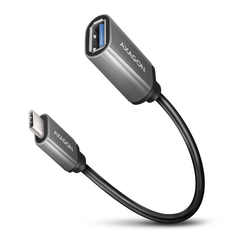 AXAGON RUCM-AFAC USB-C til USB-A adapterkabel 0,2 m svart forfra