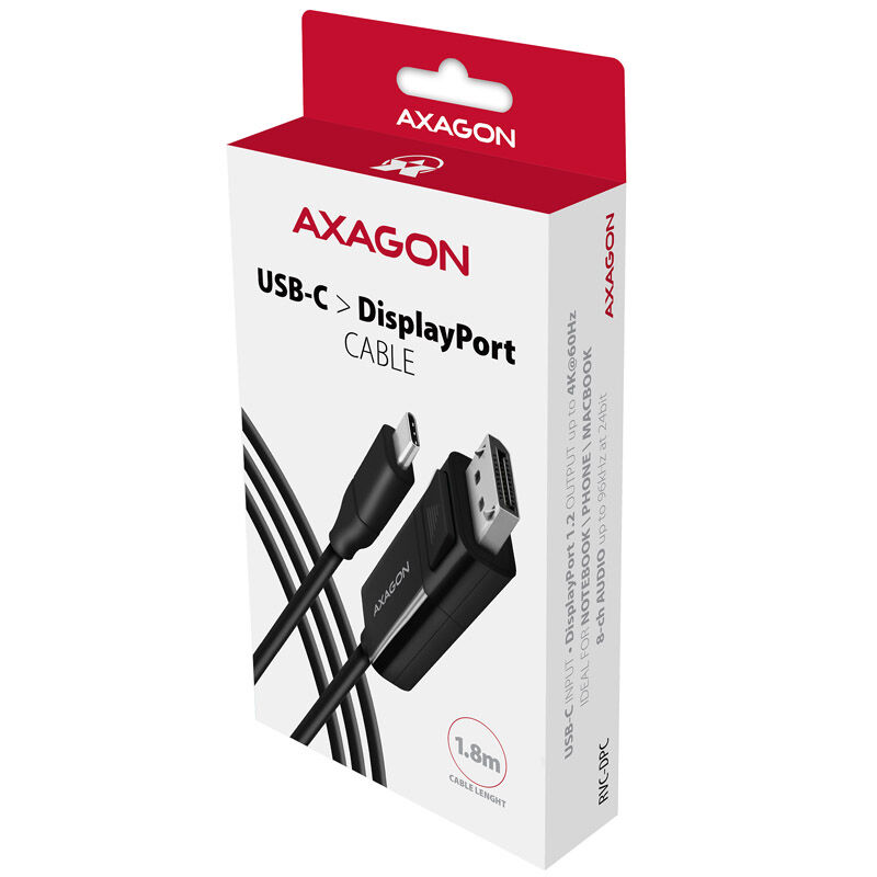 AXAGON RVC-DPC USB-C til DisplayPort kabel 1,8 m bakside
