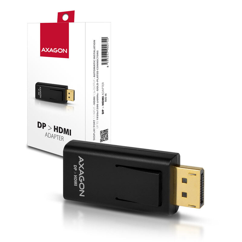 Montert AXAGON RVD-HI DisplayPort til HDMI adapter Full HD i bruk