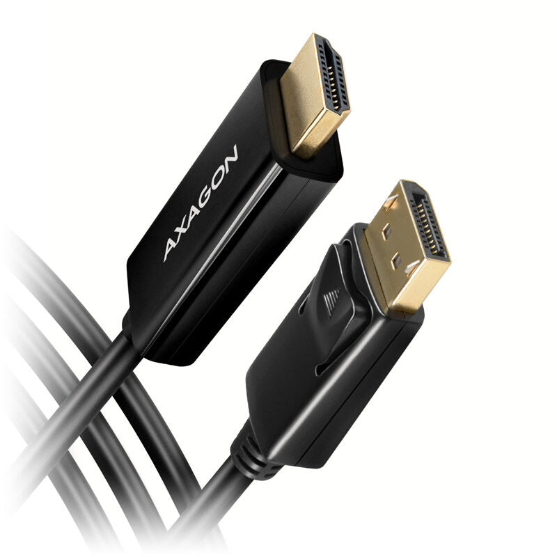 AXAGON RVD-HI14C2 DisplayPort til HDMI adapterkabel 4K 180 cm svart forfra