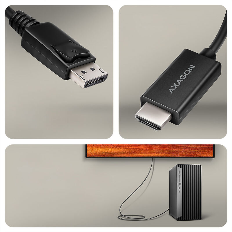 Nærbilde av AXAGON RVD-HI20C2 DisplayPort kontakt