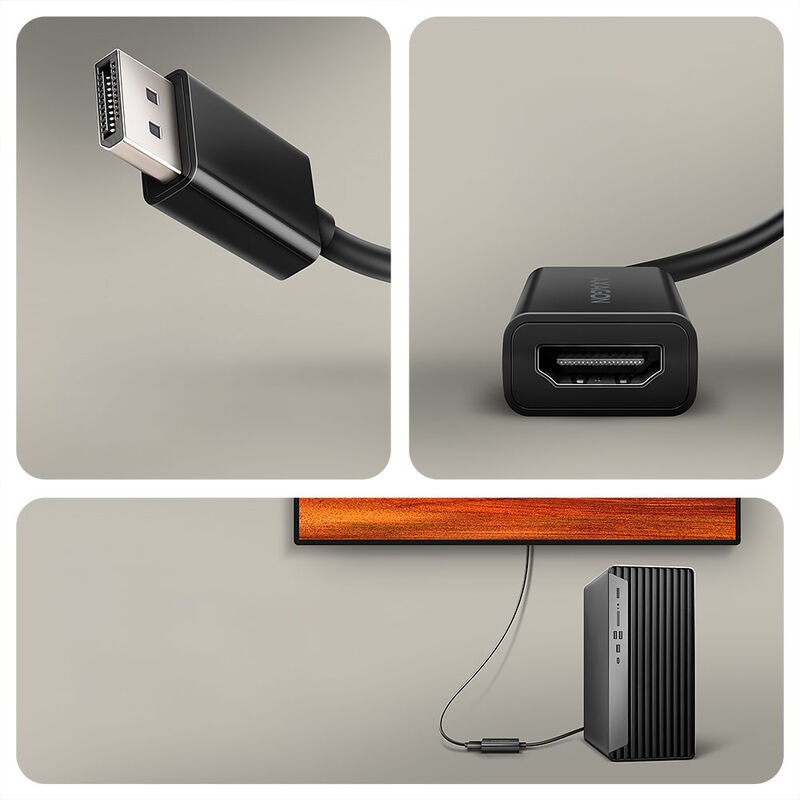 Detalj av AXAGON RVD-HI20N DisplayPort til HDMI adapter 4K