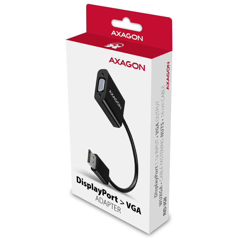 Detaljbilde av AXAGON RVD-VGN DisplayPort til VGA adapter WUXGA svart