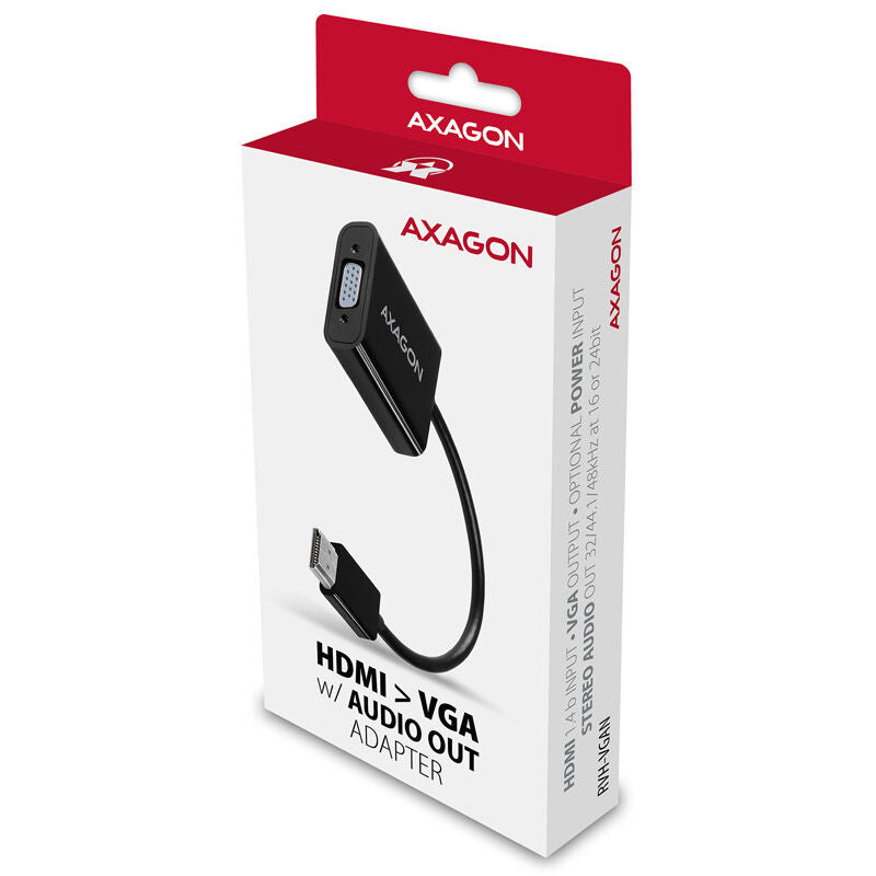 Detaljbilde av AXAGON RVH-VGAN HDMI til VGA adapter Full HD med lyd