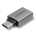 AXAGON USB-C til USB-A adapter aluminium svart forfra