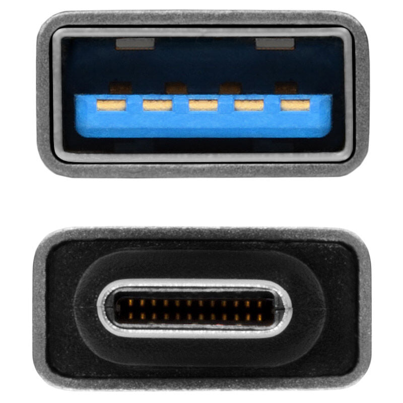 AXAGON USB-C til USB-A adapter aluminium svart montert