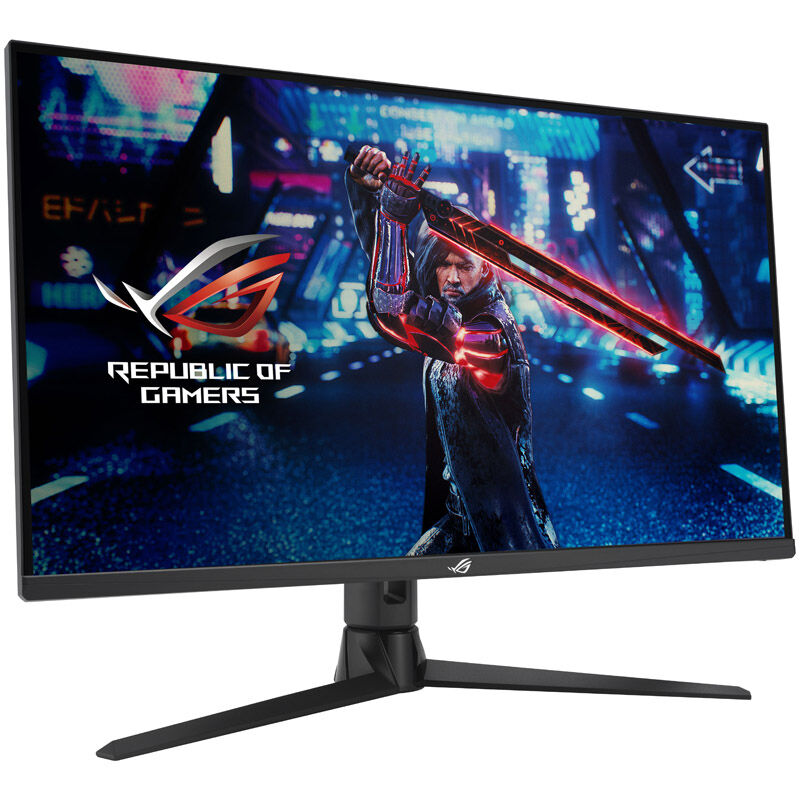 Bakside av ASUS ROG Strix XG32AQ 32" WQHD gamingskjerm med tilkoblinger