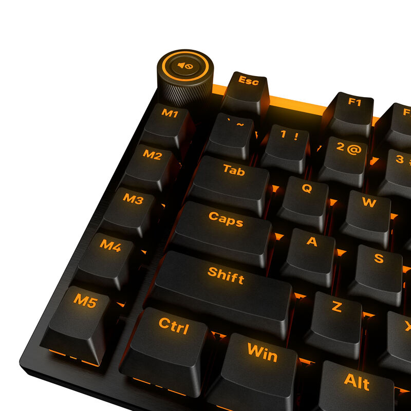 nærbilde av be quiet! Light Mount Tactile gamingtastatur RGB Silent Tactile svart keycaps