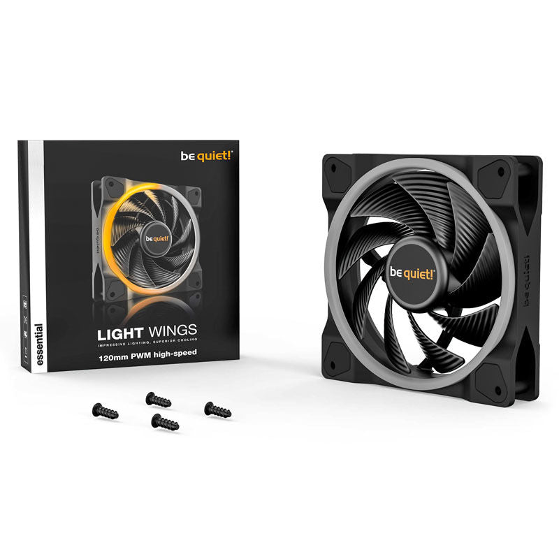 Nærbilde av LED-belysning på be quiet! Light Wings ARGB PWM vifte 120 mm svart High Speed