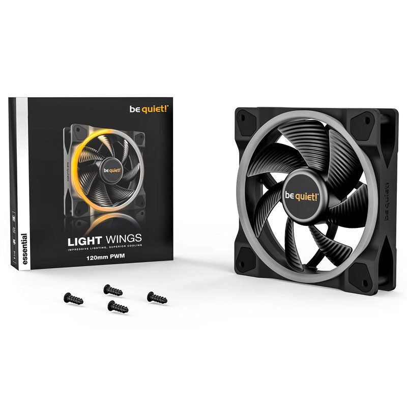 Nærbilde av LED-belysning på be quiet! Light Wings ARGB PWM vifte 120 mm svart