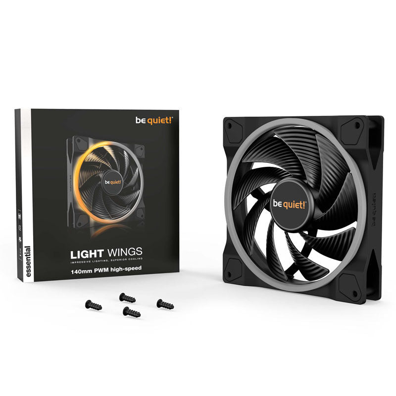 nærbilde av be quiet! Light Wings ARGB PWM vifte 140 mm High Speed svart