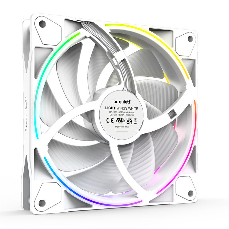 be quiet! Light Wings ARGB PWM vifte 140 mm hvit 3-pakk High Speed detalj av vifteblad