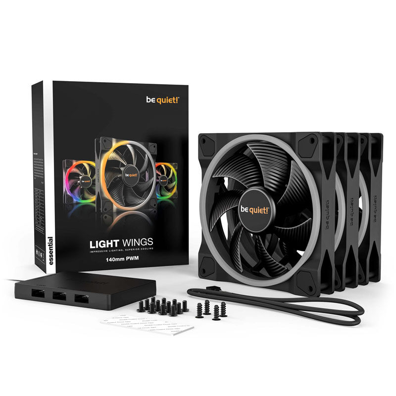 be quiet! Light Wings ARGB PWM vifte 3-pack 120 mm svart - be quiet!