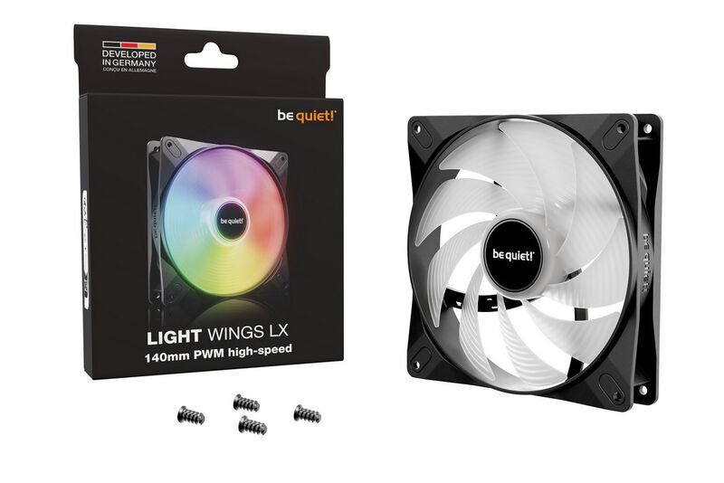 Montert be quiet! Light Wings LX ARGB PWM vifte 140 mm svart i PC