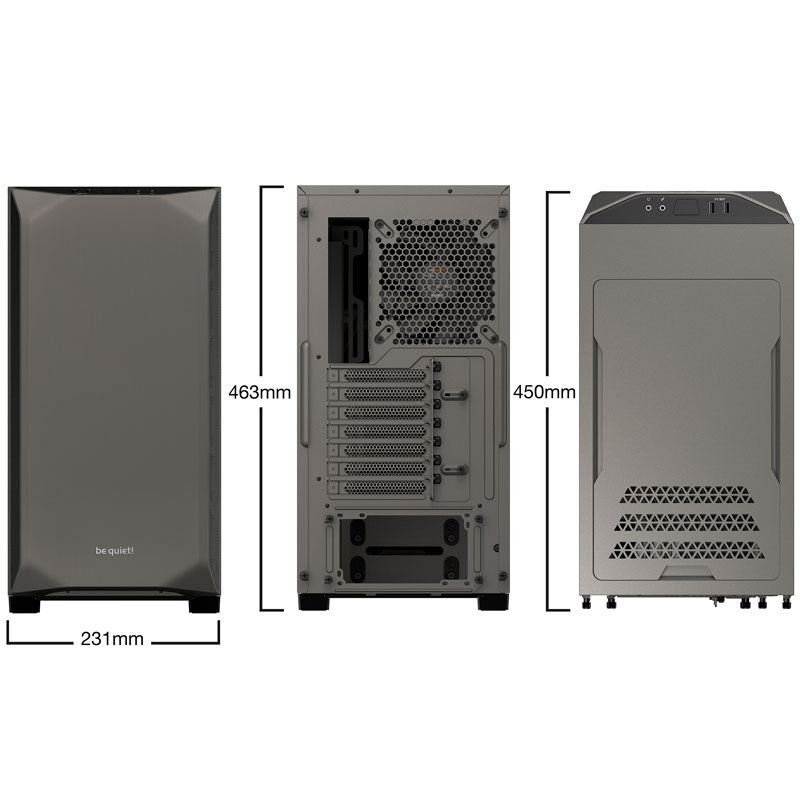 be quiet! Pure Base 500 kabinett midtårn ATX antrasitt bakside