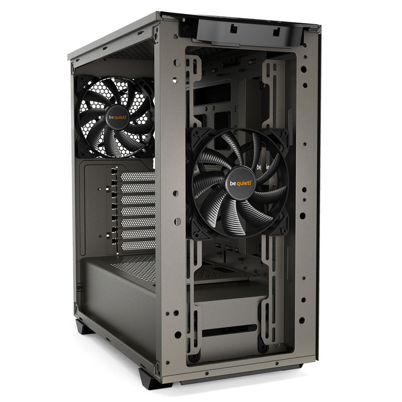 be quiet! Pure Base 500 kabinett midtårn ATX antrasitt sidevindu detalj