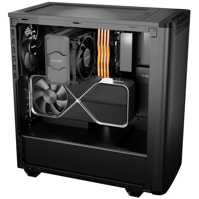 be quiet! Pure Base 501 Airflow kabinett midtårn ATX nærbilde herdet glass