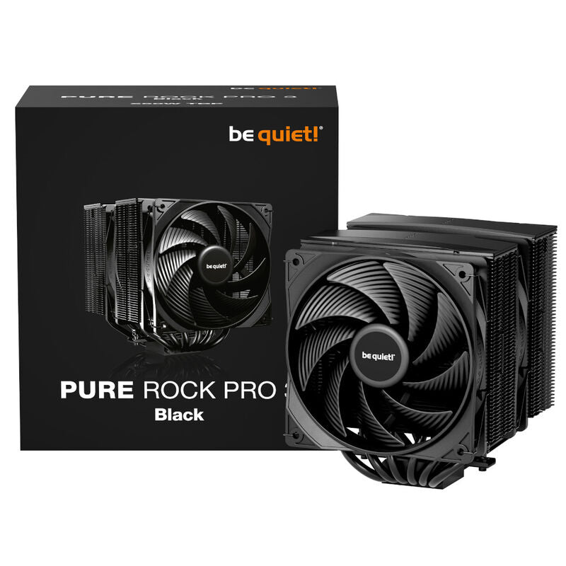 be quiet! Pure Rock Pro 3 CPU-kjøler 120 mm dobbelttårn svart nærbilde av vifte