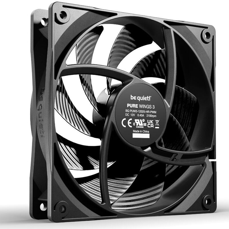 be quiet! Pure Wings 3 120 mm vifte PWM High-Speed 3-pack svart detalj
