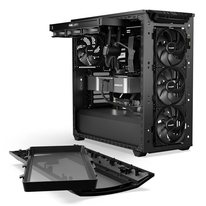 be quiet! Shadow Base 800 DX kabinett sett fra topp med ventilasjon