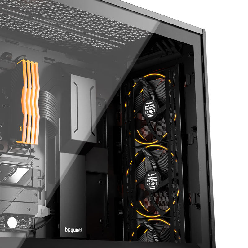 be quiet! Shadow Base 800 FX kabinett frontpanel og tilkoblinger