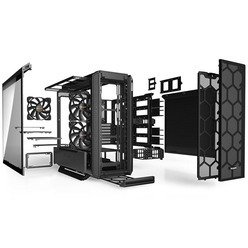 be quiet! Silent Base 802 Window kabinett midtårn E-ATX svart nærbilde av vifter