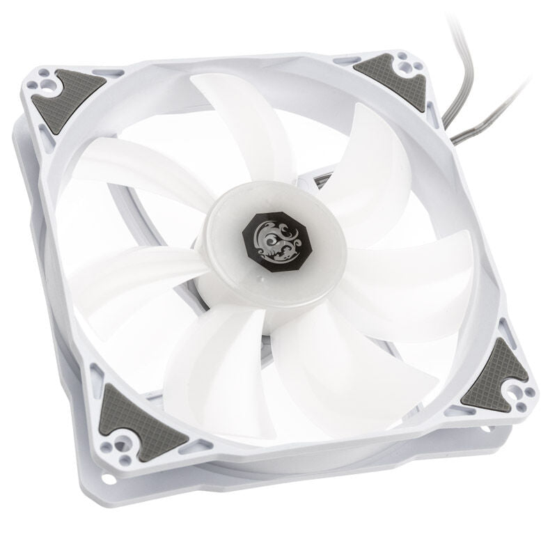 Bitspower Notos RGB PWM vifte 120 mm hvit detalj av vifteblad
