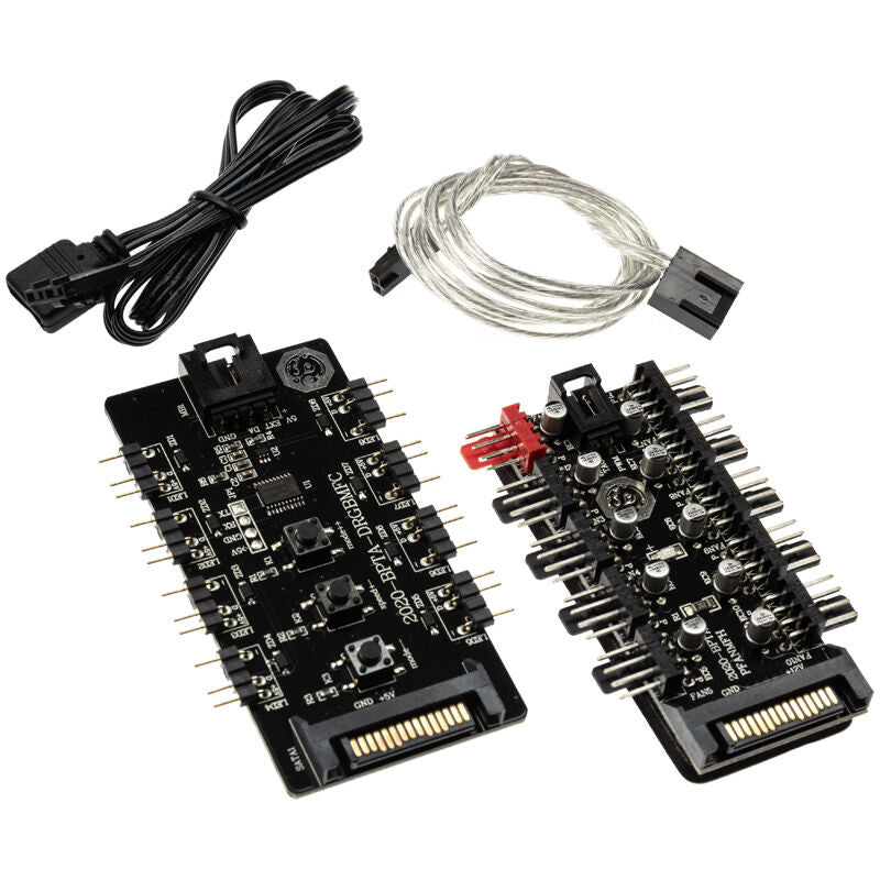 Bitspower Notos RGB PWM vifte 120 mm hvit med medfølgende kontroller