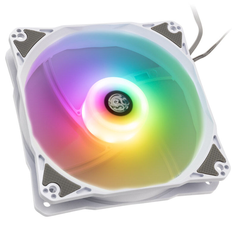 Bitspower Notos RGB PWM vifte 120 mm hvit bakside