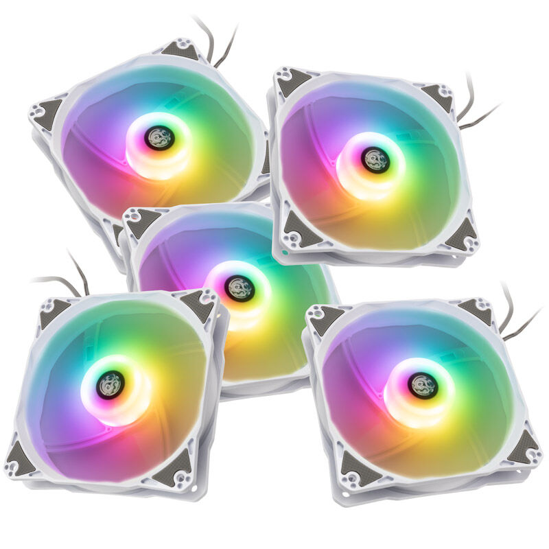 Bitspower Notos RGB PWM vifte 120 mm hvit forfra
